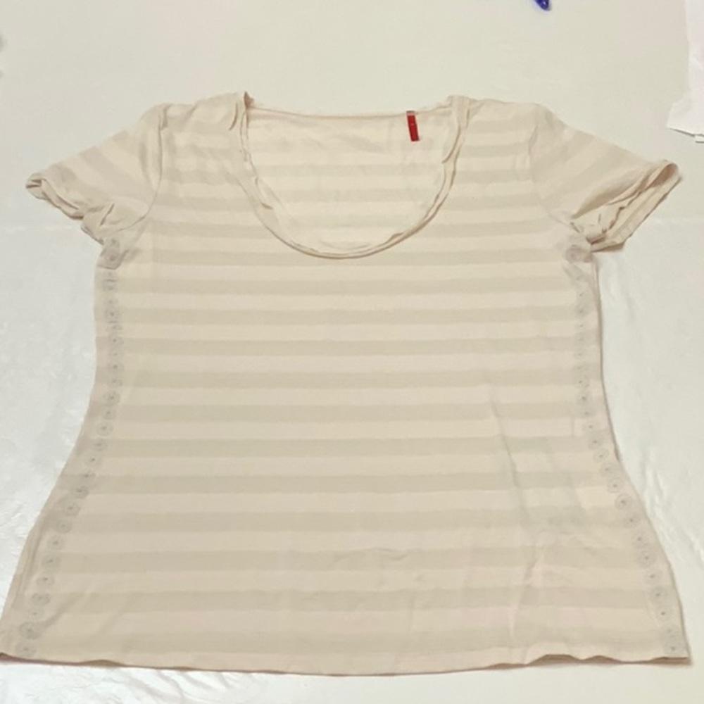 Alp-n-Rock Embroidered tee shadow stripe - Heathered Stone